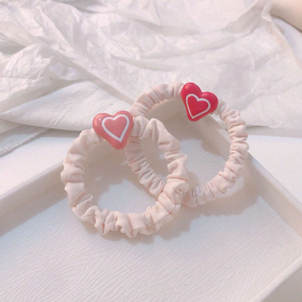 Set x 2 Piezas de Ligas para el Cabello con Decoración de Corazón