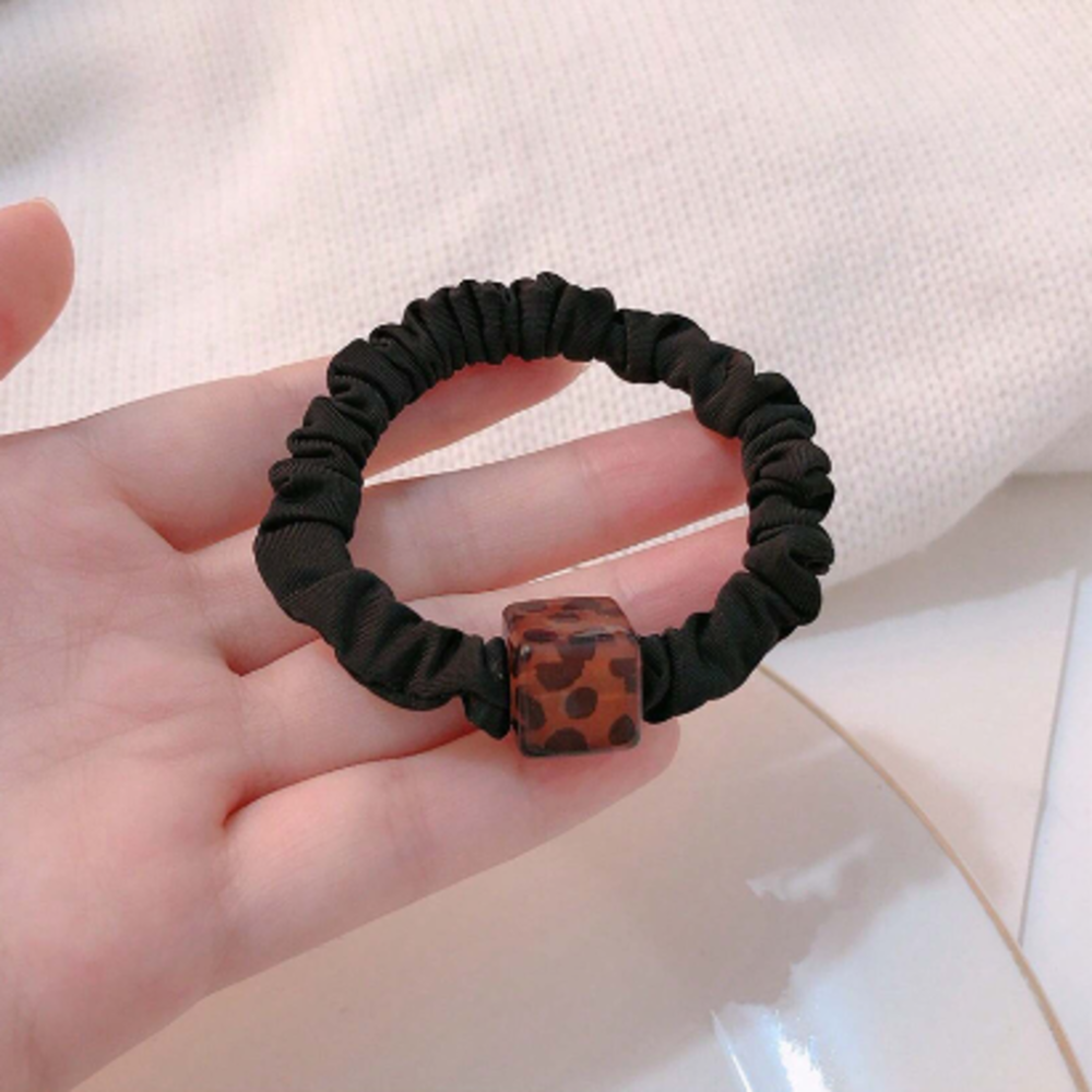 Set x 2 Piezas de Ligas para el Cabello Estampado Leopardo Cuadrado