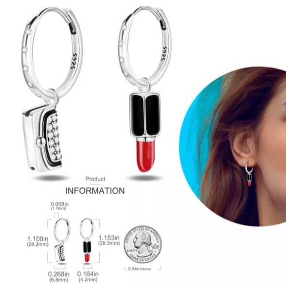 Pendientes Aretes de Plata 925 Modelo Camila