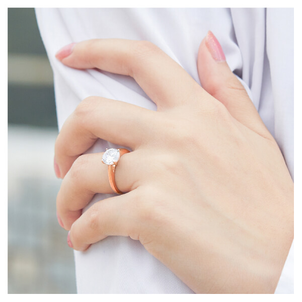 Anillos de Compromiso de Plata Bañado en Oro 18K Modelo 362