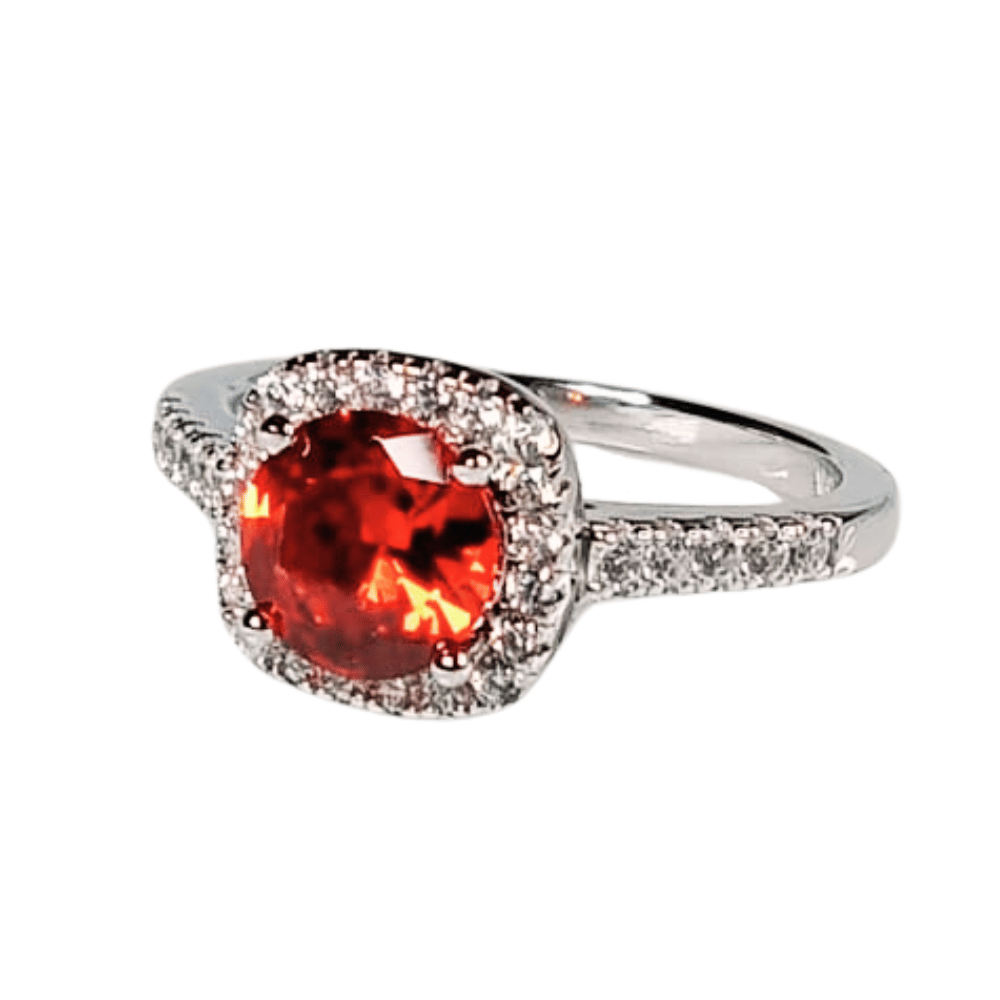 Anillo de Compromiso de Plata Bañado en Oro Blanco ECF888