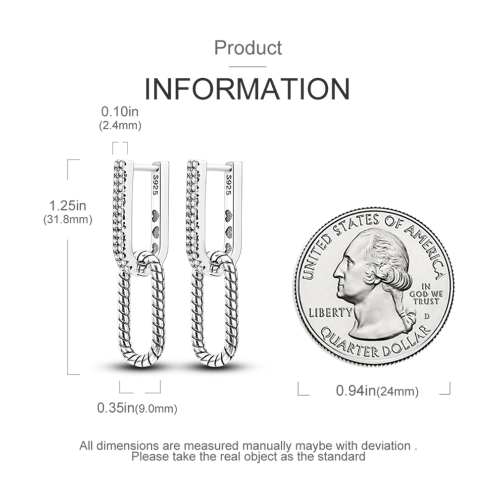 Arete de Plata 925 Modelo Chained