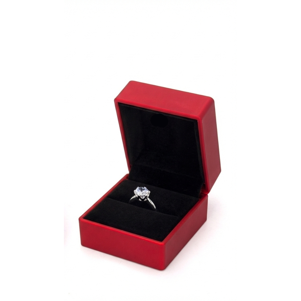 Anillo De Compromiso Afrodita 377 Plata Maciza Bañado En Oro Blanco