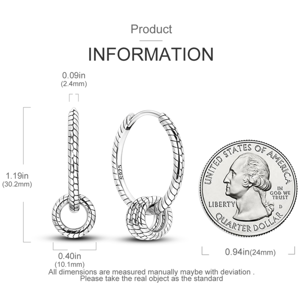 Arete de Argollas de Plata 925 Modelo Isis