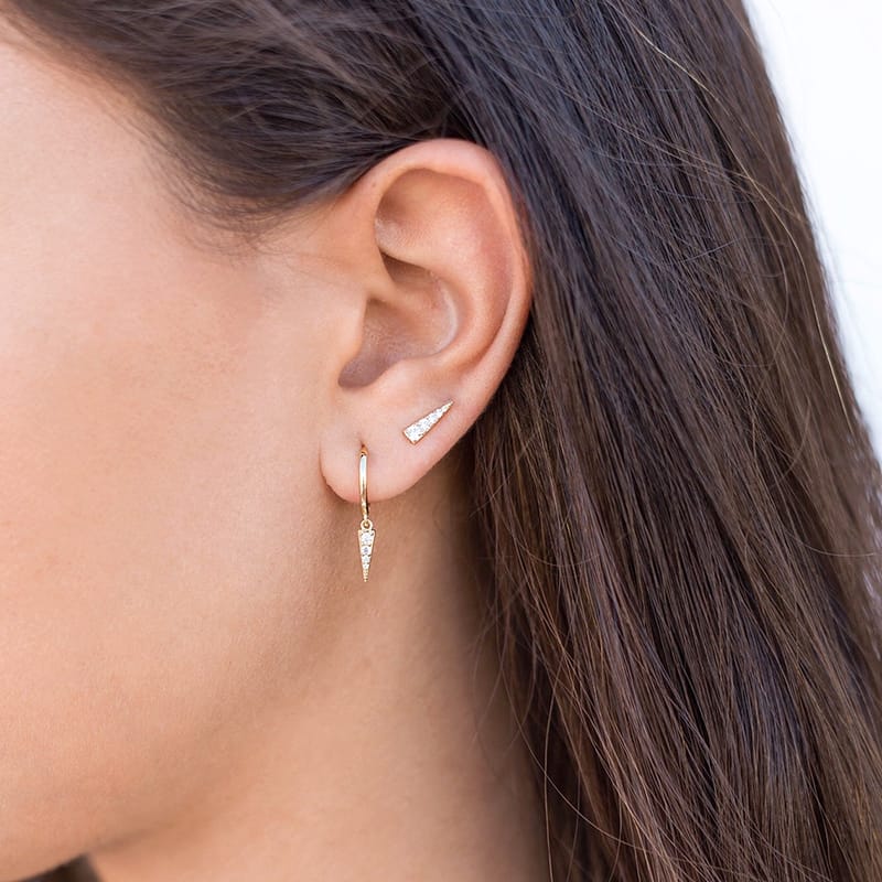 Aretes de Plata 925 Bañado en Oro 18k Modelo Huggies Stewart