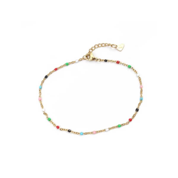 Tobillera Pulsera para Pie Bañado en Oro 18k
