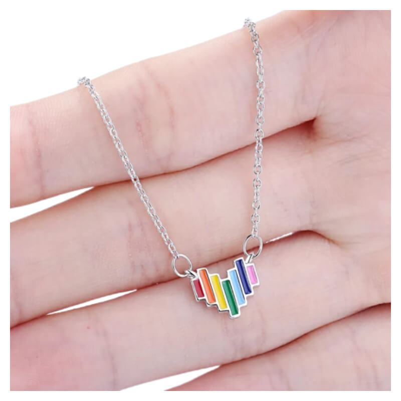 Conjunto de Collar Aretes & Anillo Modelo Arcoíris