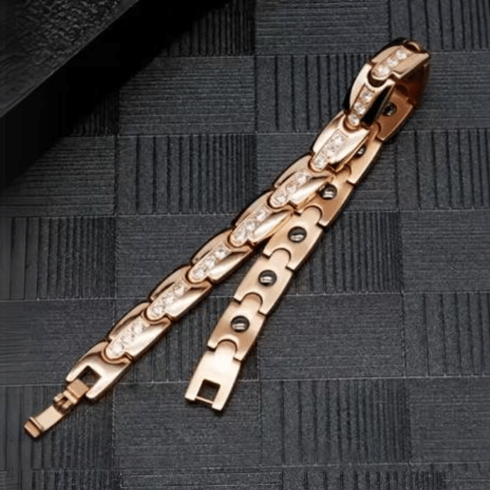 Pulsera Magnética Saludable Titanio con Hematitas y Circonitas