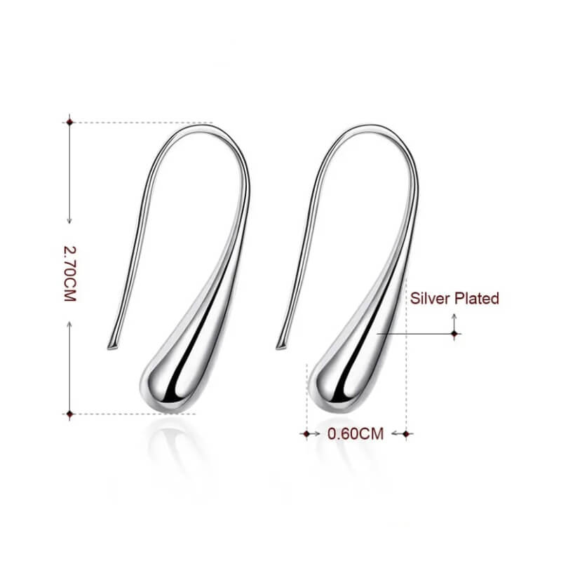 Arete de Plata para Mujer Modelo Gota de Agua