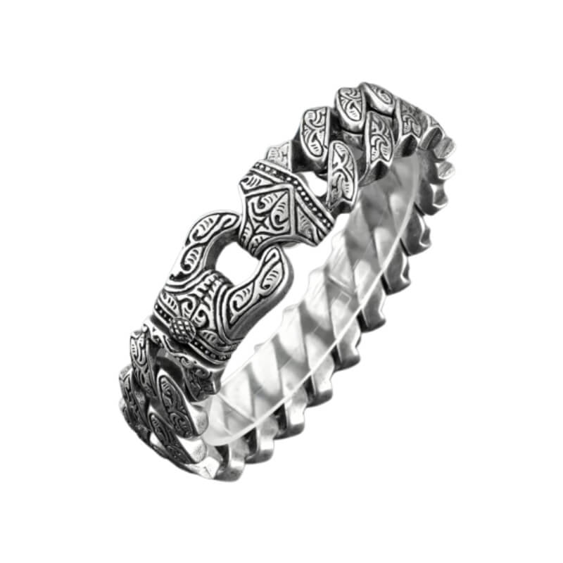 Pulsera Brazalete Labrado Estilo Nórdico Para Hombre