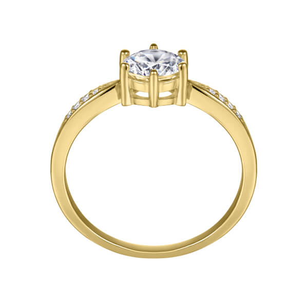 Anillo de Compromiso de Plata Bañado en Oro 18K Modelo 363