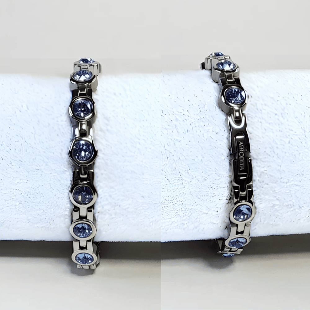 Pulsera Magnética Saludable con Brillantes de Swarovski Light Blue