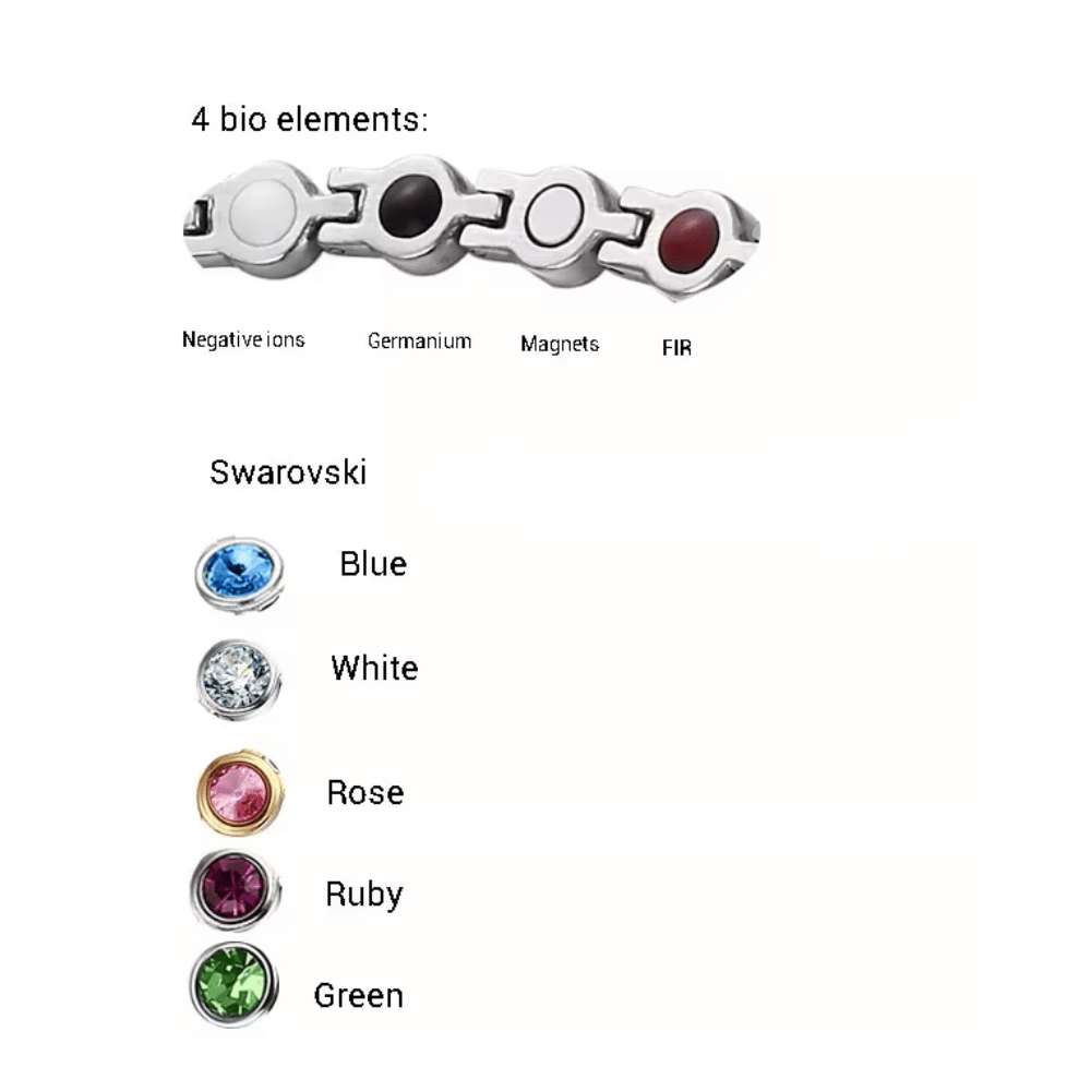 Pulsera Magnética Saludable con Brillantes de Swarovski Light Blue