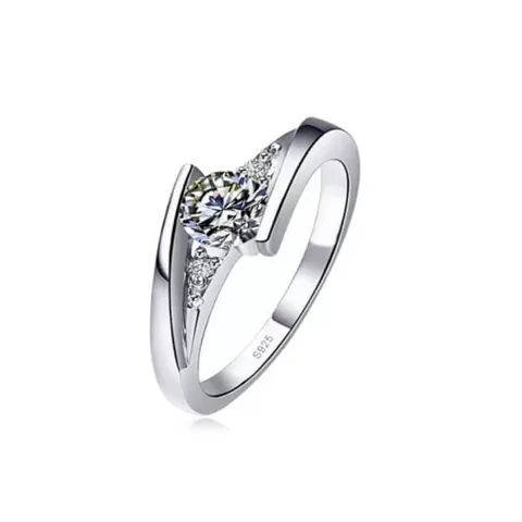 Anillo de Compromiso de Plata Modelo 350