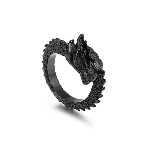 Anillo Para Hombre Modelo Dragón Negro