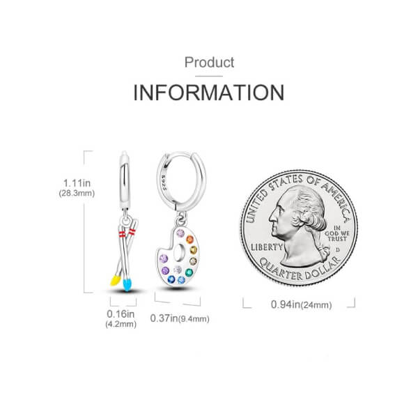 Pendientes Aretes de Plata 925 Modelo Artist