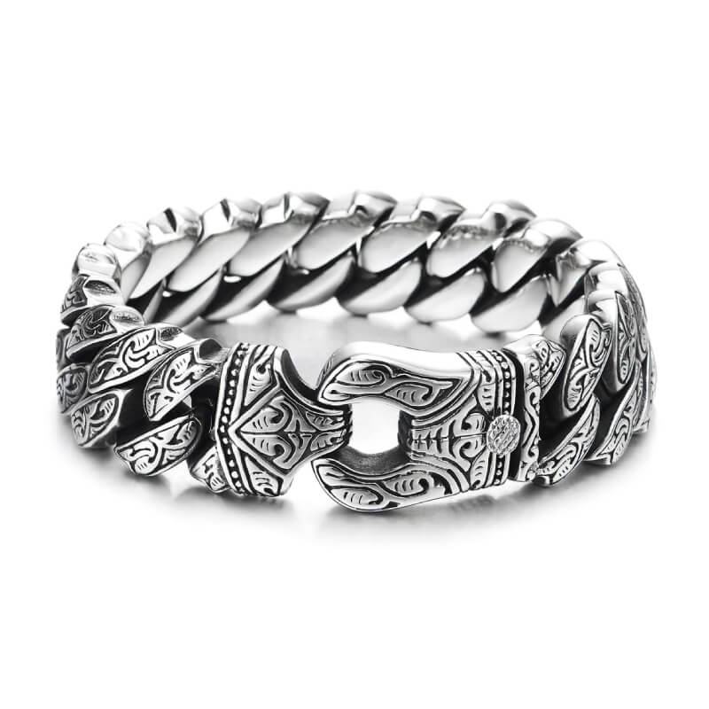 Pulsera Brazalete Labrado Estilo Nórdico Para Hombre