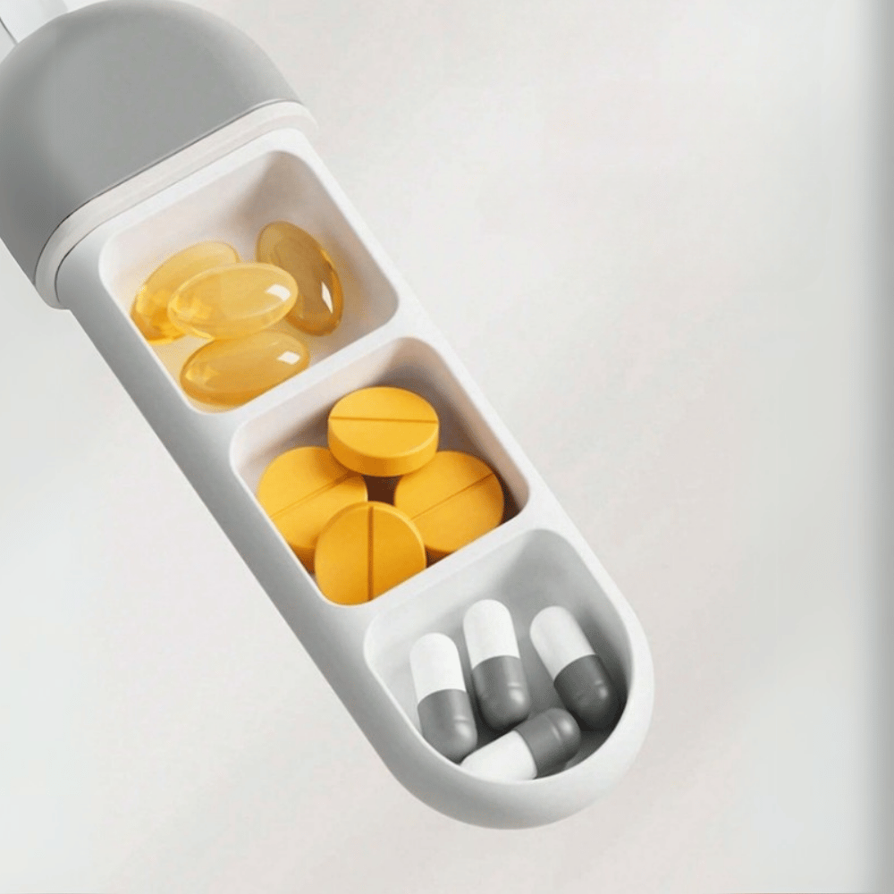 Pastillero Portátil con Cierre de Silicona a Prueba de Agua