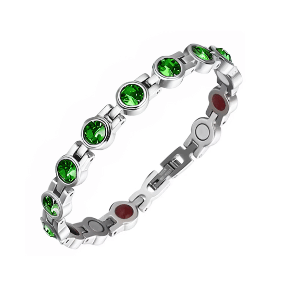 Pulsera Magnética Saludable Con Brillantes de Swarovski Green