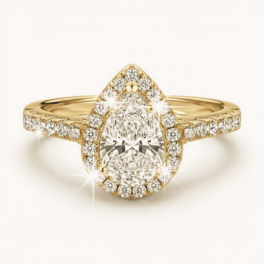 Anillo de Compromiso Afrodita 370 Plata Maciza Bañado en Oro 18k