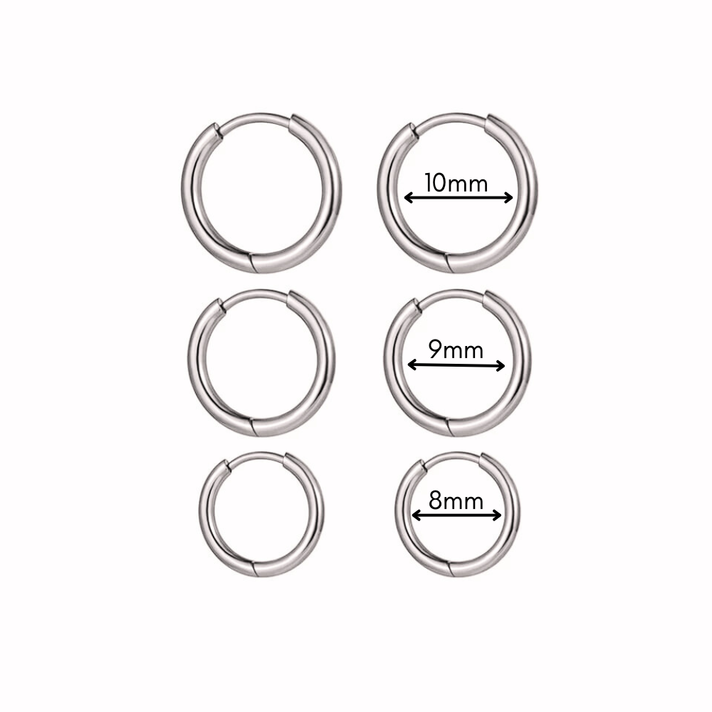 Aretes de Argolla de Plata 925 Modelo Huggies