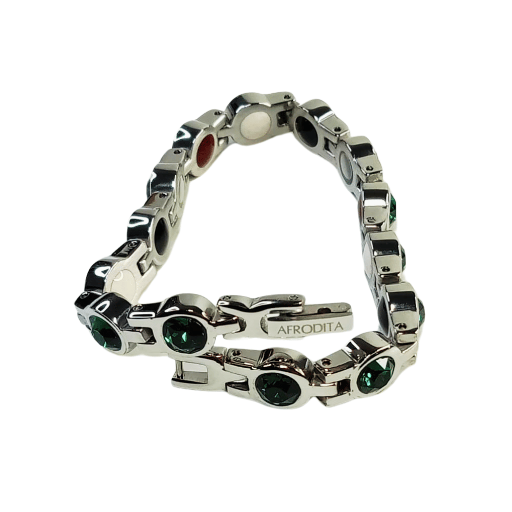 Pulsera Magnética Saludable Con Brillantes de Swarovski Green