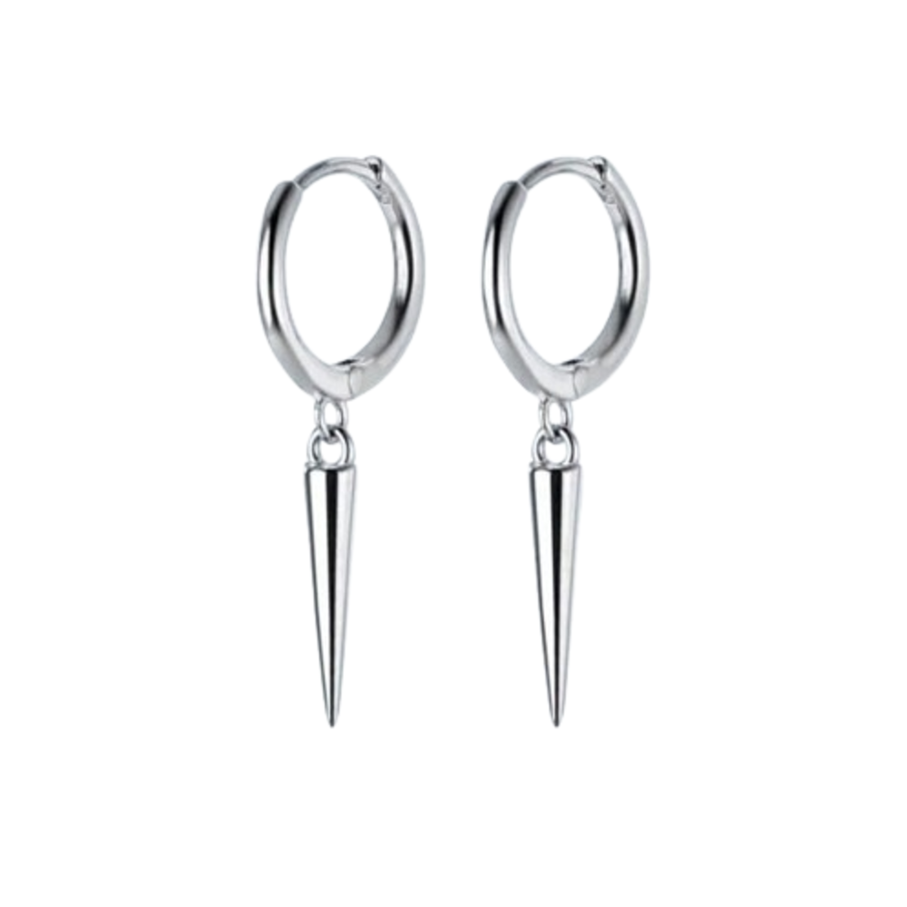 Aretes de Plata Bañado en Oro 18k Modelo Huggies Rock Stuff