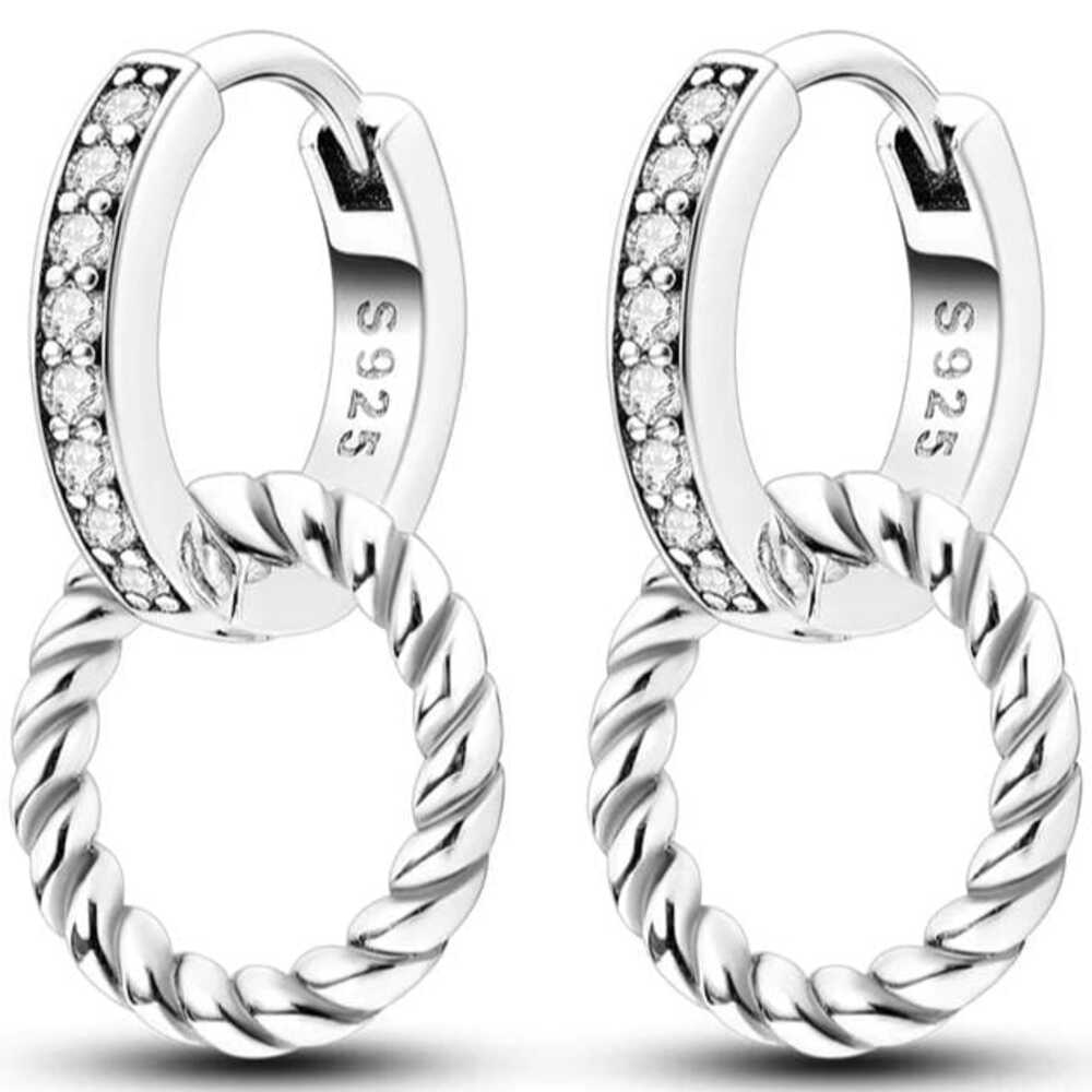 Arete Argollas de Plata 925 Modelo Osiris - Plateado - Estandar