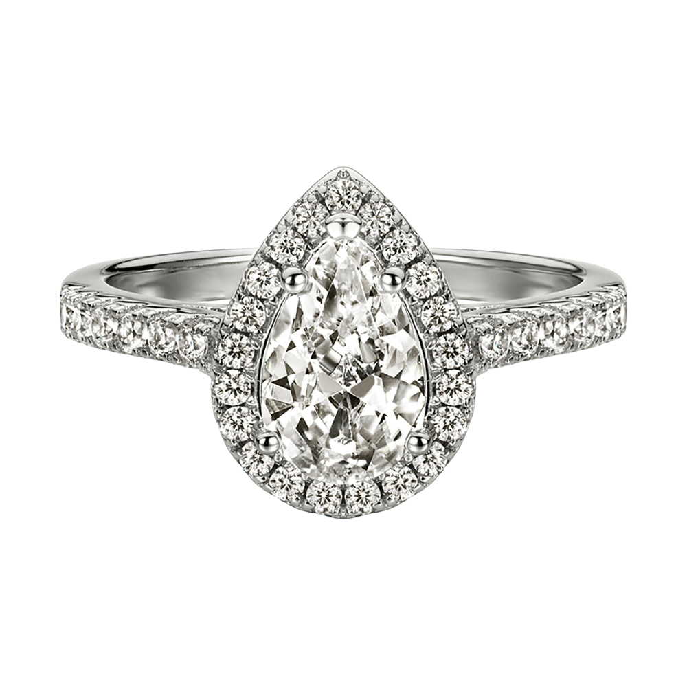 Anillo de Compromiso Afrodita 369 Plata Maciza Bañado en Oro Blanco