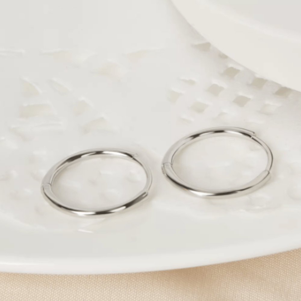 Aretes de Argolla de Plata 925 Modelo Huggies