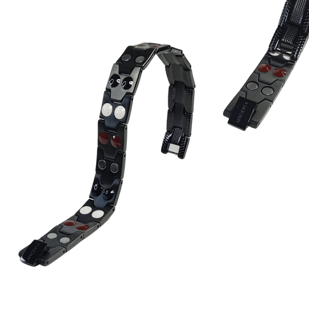 Pulsera Magnética Funcional Titanio Negro Modelo YSB-22