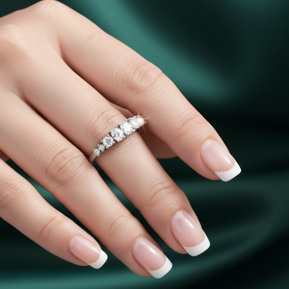 Anillo Churumbela XL Afrodita 376 Plata Maciza Bañado En Oro Blanco