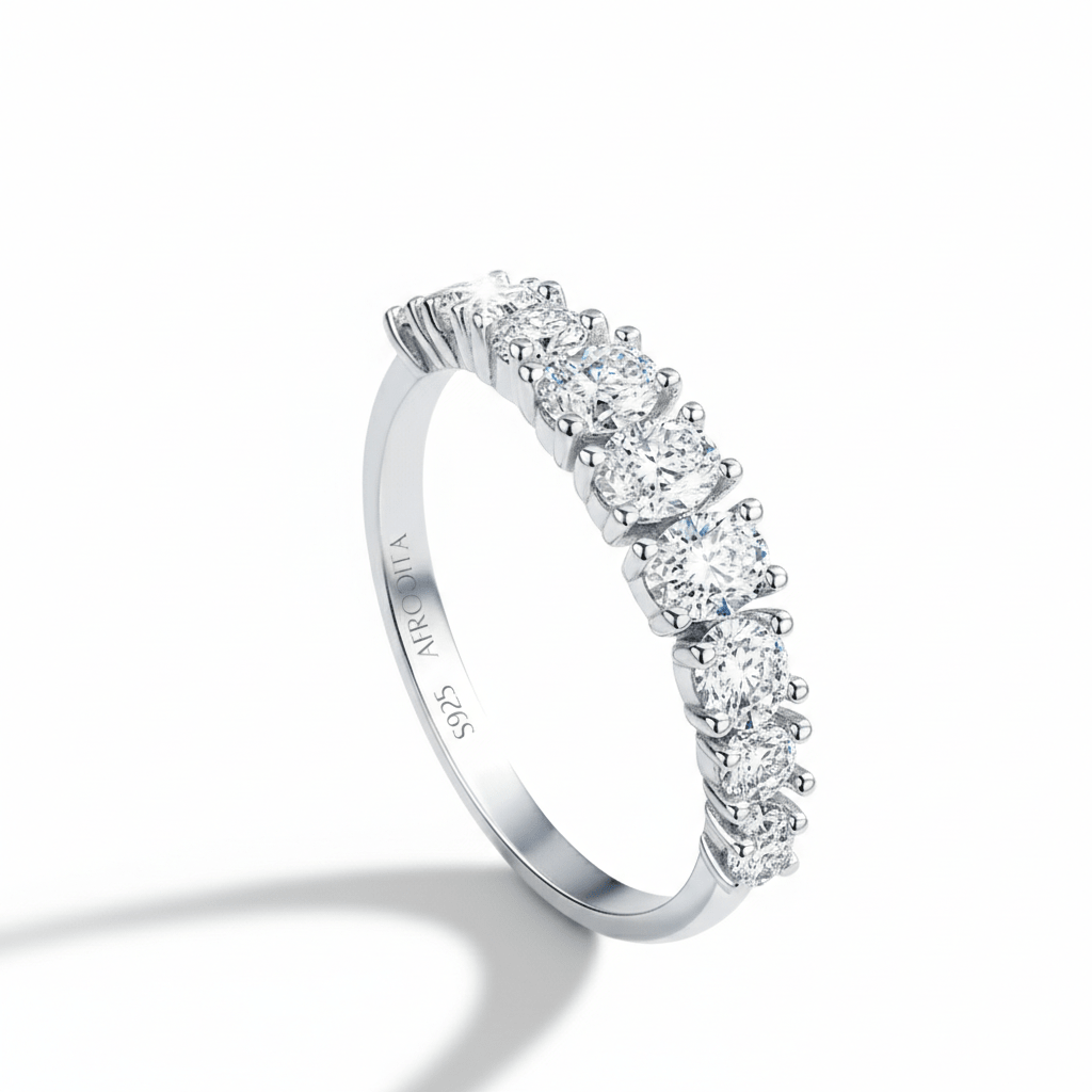 Anillo Churumbela XL Afrodita 376 Plata Maciza Bañado En Oro Blanco