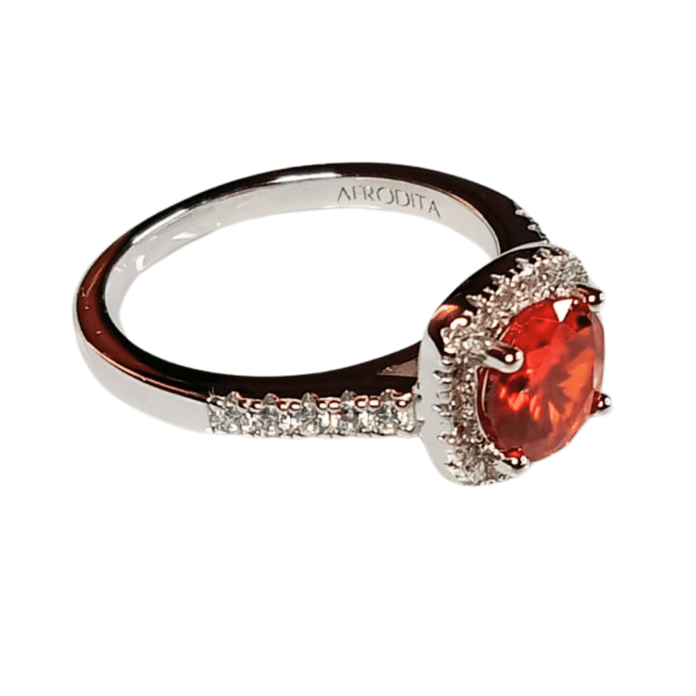 Anillo de Compromiso de Plata Bañado en Oro Blanco ECF888