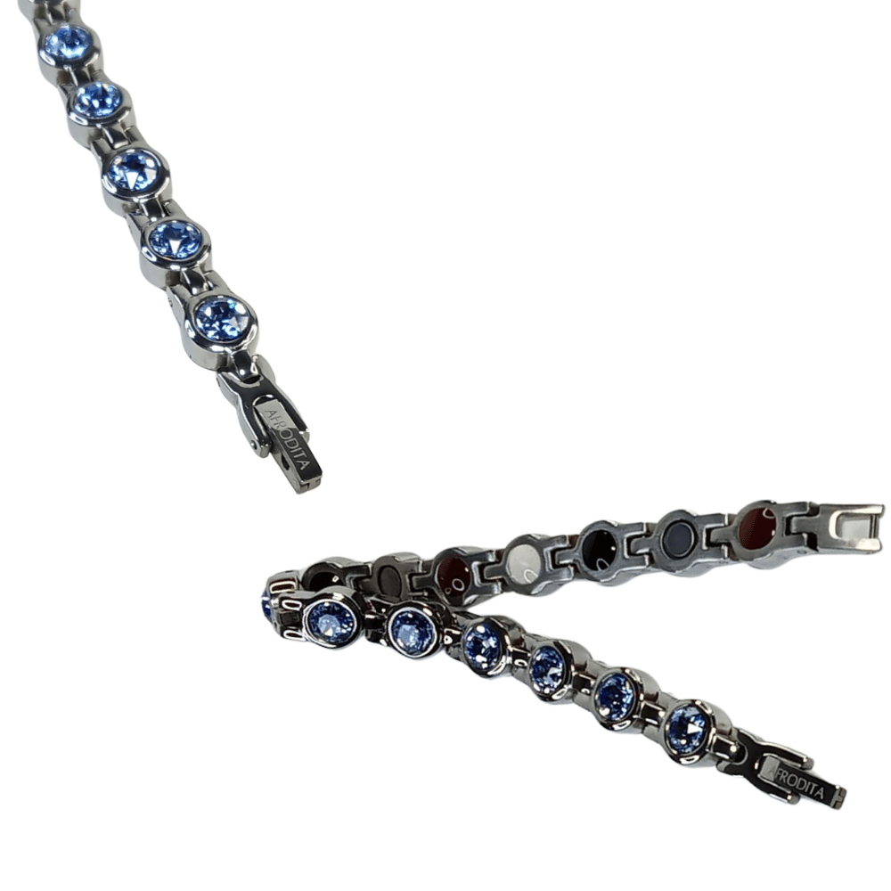 Pulsera Magnética Saludable con Brillantes de Swarovski Light Blue