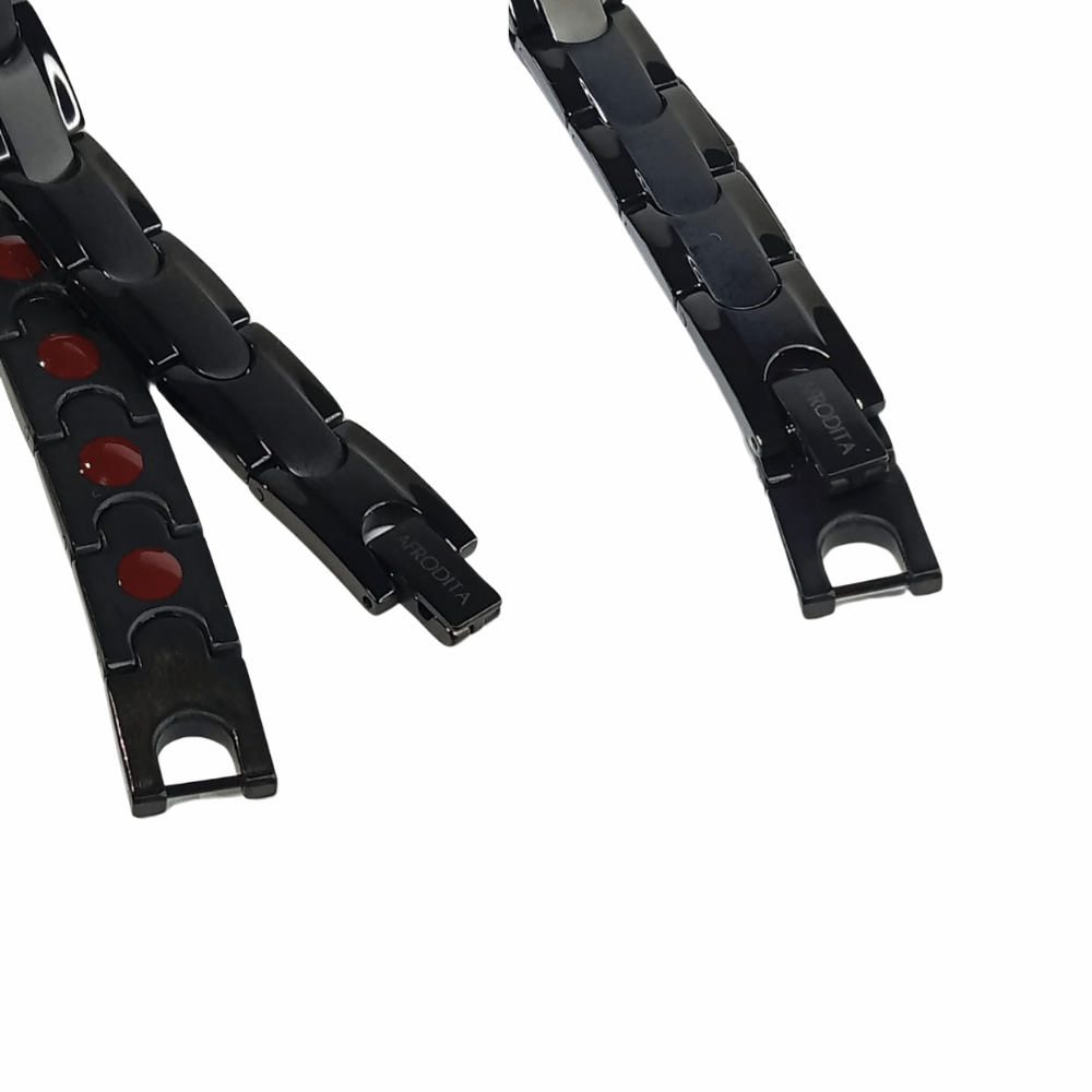 Pulsera Magnética Saludable Negra Titanio con Infrarrojo Lejano
