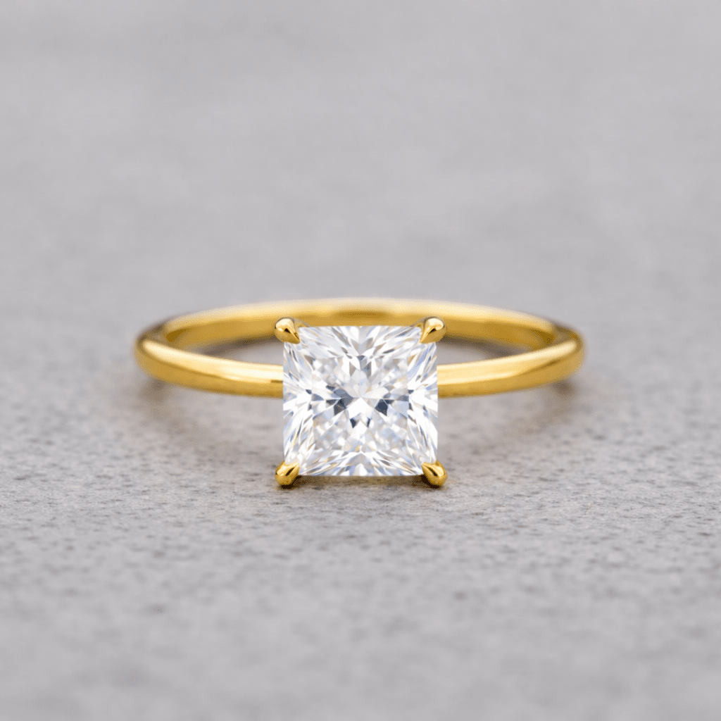 Anillo de Compromiso Afrodita 371 Plata Maciza Bañado en Oro 18k - Dorado - 10