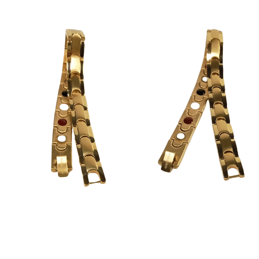 Pulsera Magnética Funcional Titanio Dorado Modelo YSB-158