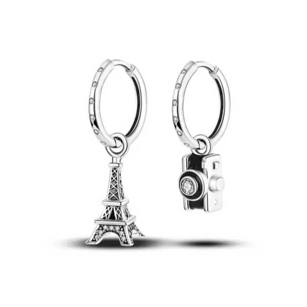Pendientes Aretes de Plata 925 Modelo París - Plateado - Estandar
