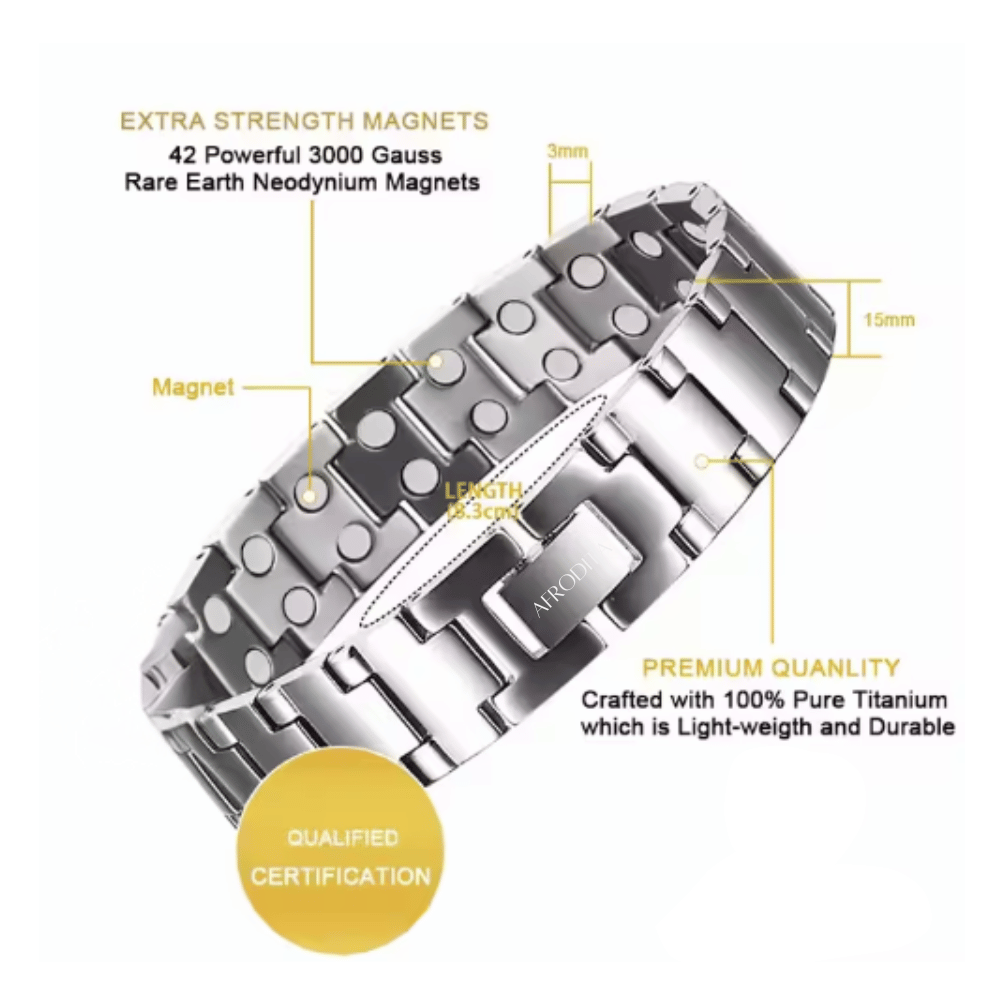 Pulsera Magnética Funcional de Titanio con Imanes de NdFeB