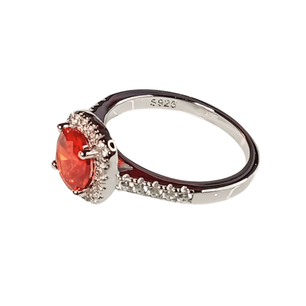 Anillo de Compromiso de Plata Bañado en Oro Blanco ECF888