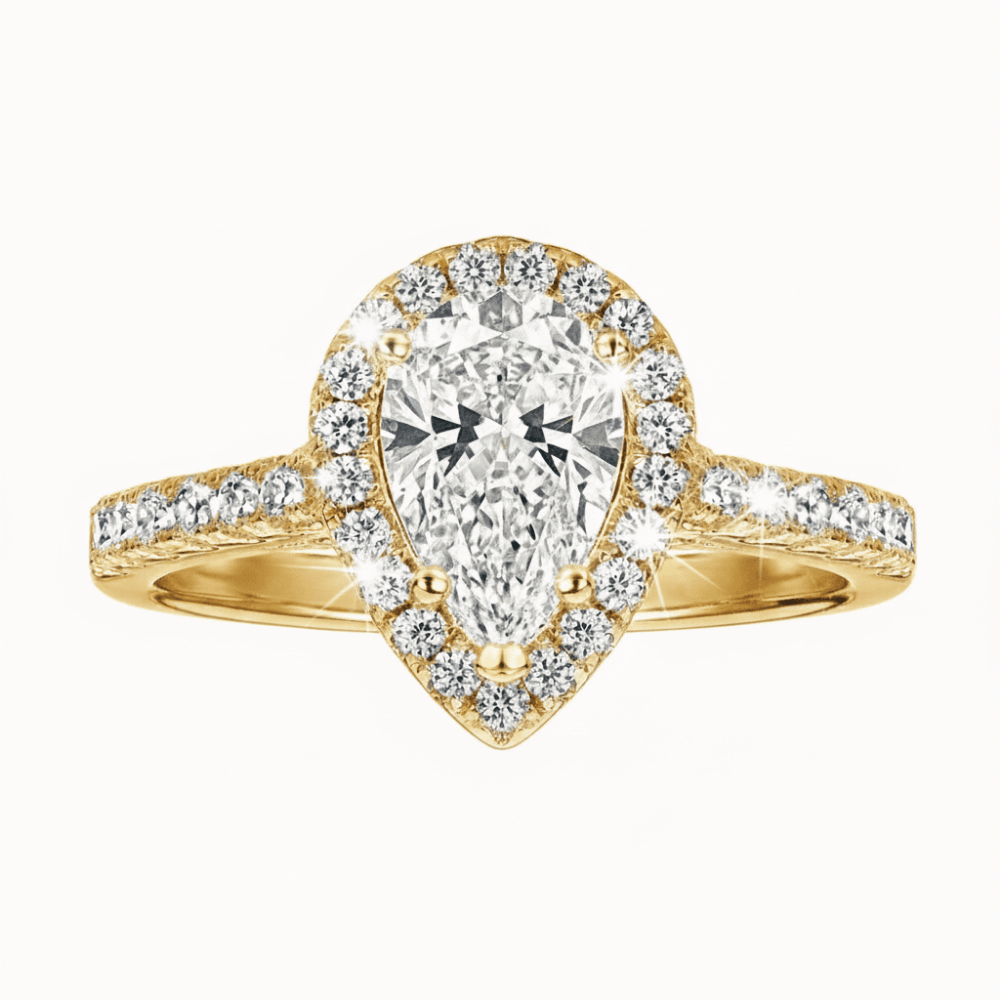 Anillo de Compromiso Afrodita 370 Plata Maciza Bañado en Oro 18k