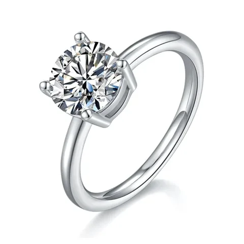 Anillo de Compromiso de Plata Bañado en Oro Blanco 18k Modelo 346