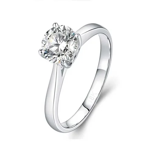 Anillo de Compromiso de Plata Bañado en Oro Blanco Modelo 365