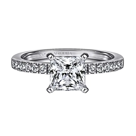 Anillo de Compromiso Afrodita 367 Plata Maciza Bañado en Oro 18k