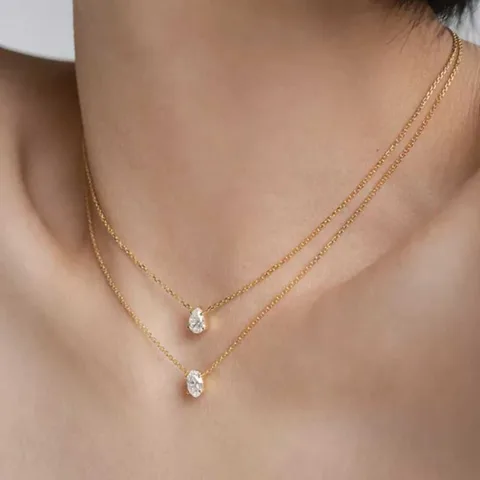 Set 2 Collares para Mujer Bañados en Oro 18k