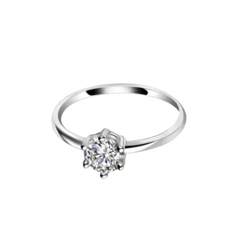 Anillo de Compromiso de Plata Bañado en Oro Blanco 18k Modelo 356