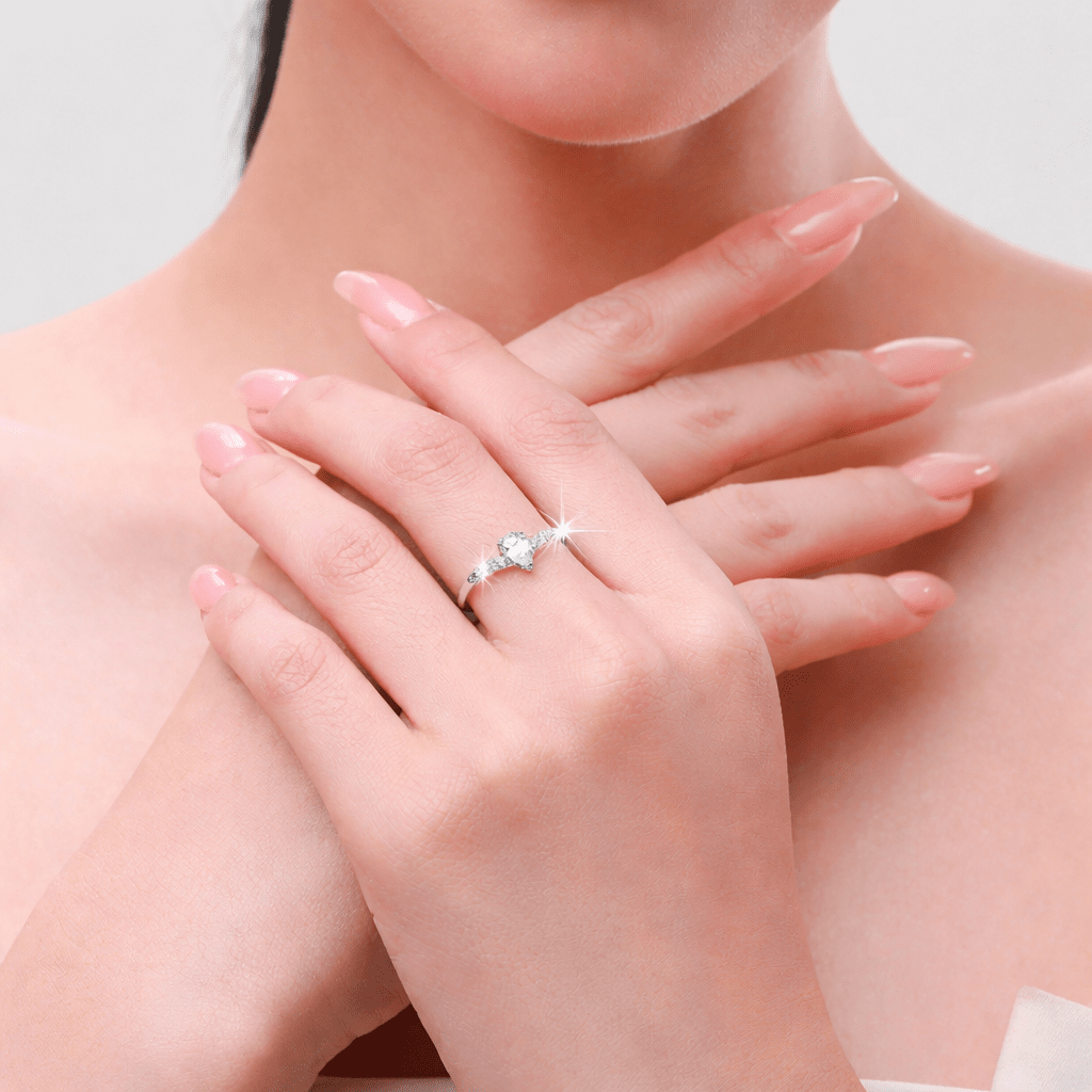 Anillo de Compromiso 378 Princesa Plata Maciza Bañado en Oro